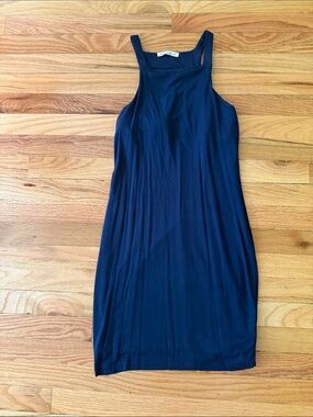 Marine Layer Navy High-Neck Sleeveless Midi Dress